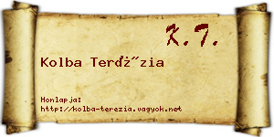 Kolba Terézia névjegykártya